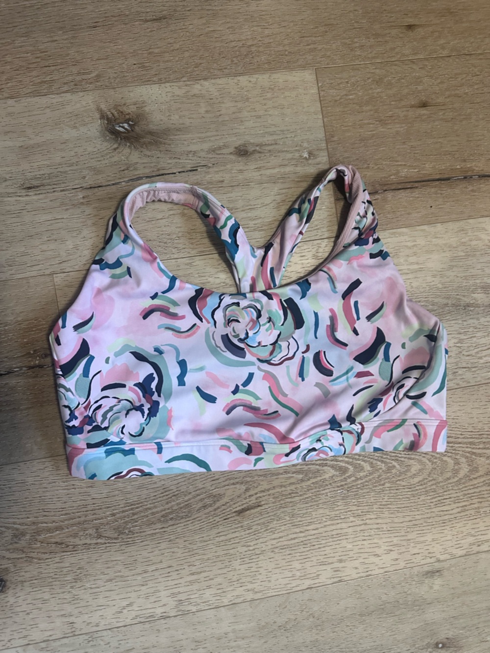 Athleta Pink Floral Swim Top - Racerback